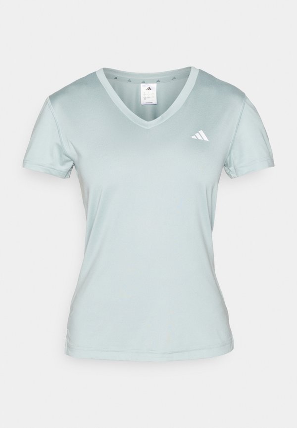 adidas Performance WORKOUT ESSENTIALS V NECK - Sports T-shirt - sage