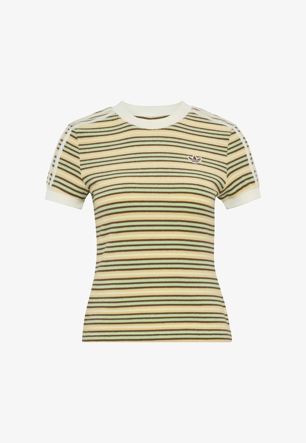 adidas Originals SUMMER GLOW SLIM STRIPED - Print T-shirt - multicolor/easy yellow