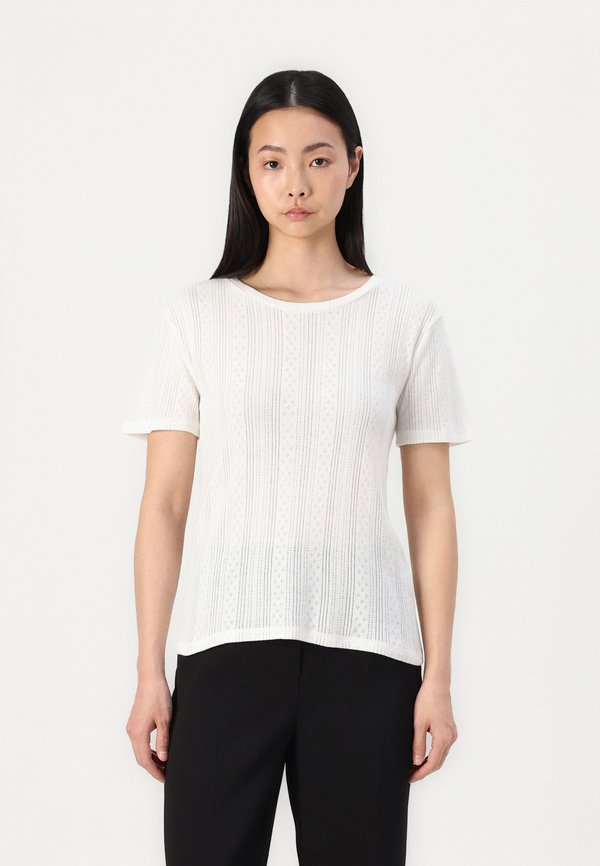Vero Moda VMLISA POINTELLE SS TOP JRS NOOS - Print T-shirt - snow white