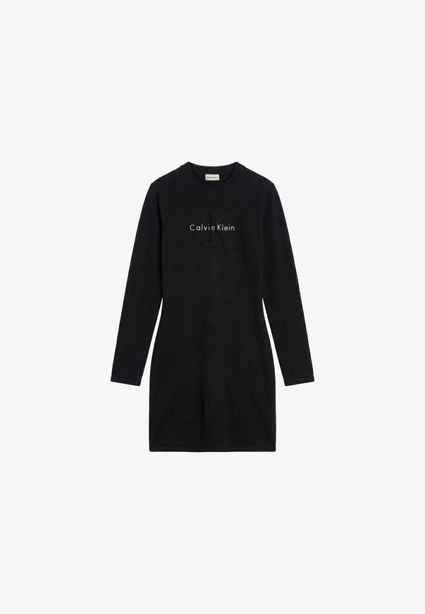 Calvin Klein Jeans LOGO MINIDRESS - Jumper dress - black