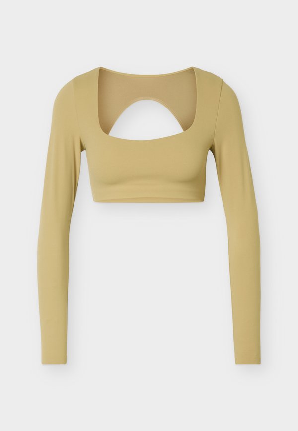 Nike Performance W NK DF ZENVY LS BRA LS SNL - Long sleeved top - parachute beige/white