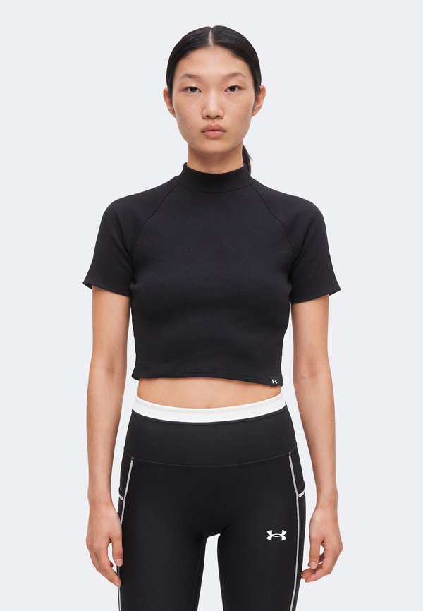 Under Armour RIVAL MOCK TEE - Basic T-shirt - ultimate black/white