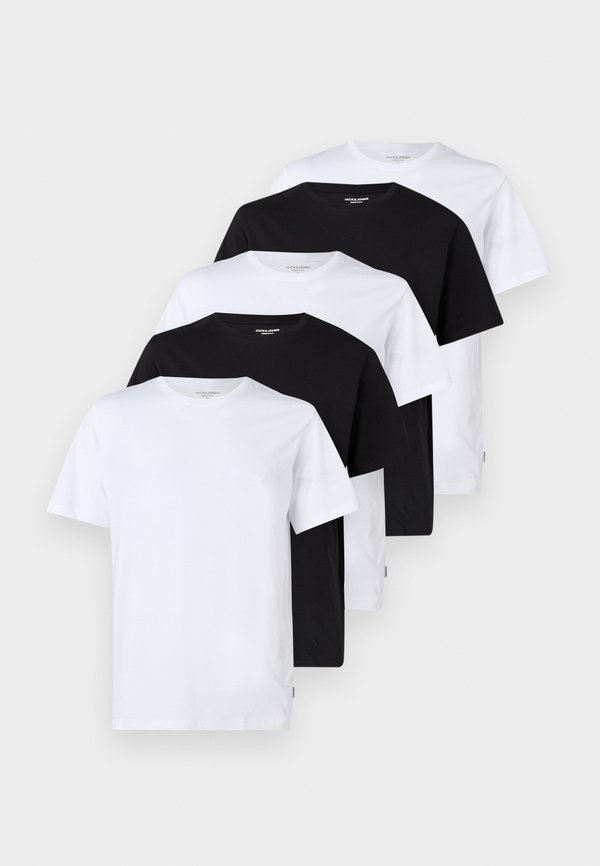 Jack & Jones JJEORGANIC BASIC TEE O NECK 5 PACK - Basic T-shirt - black/white