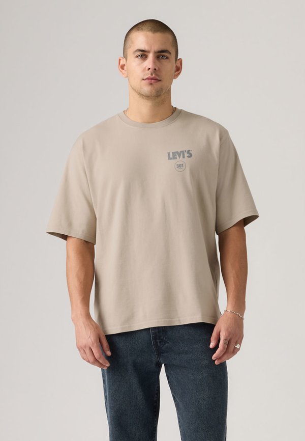 Levi's® LSE HALF SLEEVE TEE - Print T-shirt - zipper radio back we have seen the future front vintage khaki