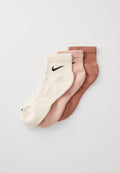 Nike Performance EVERYDAY PLUS CUSHIONED ANKLE 3 PACK UNISEX  - Sports socks - mineral clay(black)/rose whisper(black)/pearl white(black)