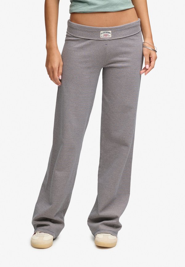 Superdry & Co SUPERDRY ATHLETIC ESSENTIALS STRIPE JERSEY TROUSERS.. - Trousers - standard navy pink stripe