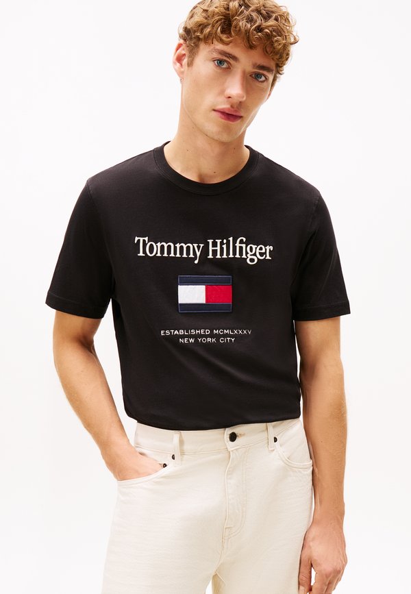 Tommy Hilfiger FLAG - Print T-shirt - black