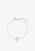s.Oliver PEARL HEART - Bracelet - silver-coloured