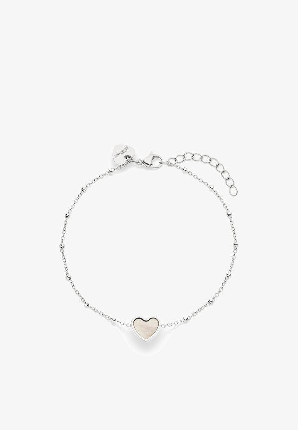 s.Oliver PEARL HEART - Bracelet - silver-coloured