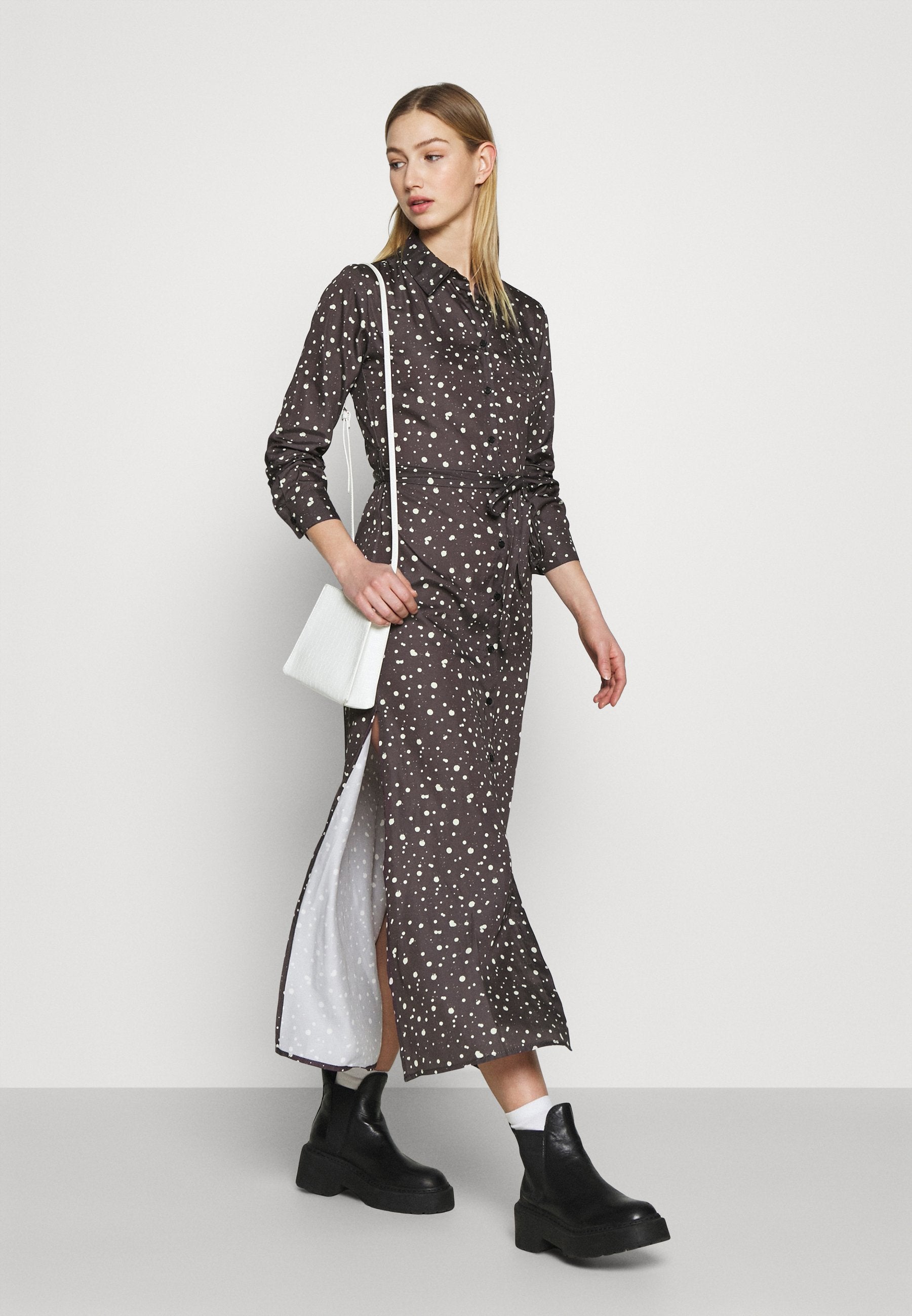 NU-IN BELTED DRESS