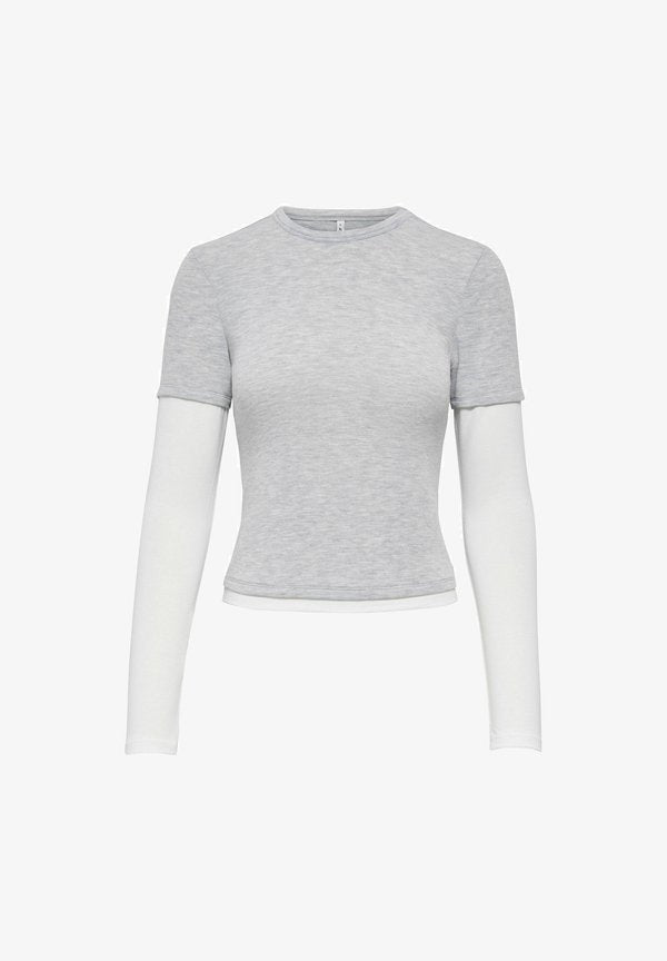 ONLY TOP ONLDUBLA TOP - Long sleeved top - light grey melange