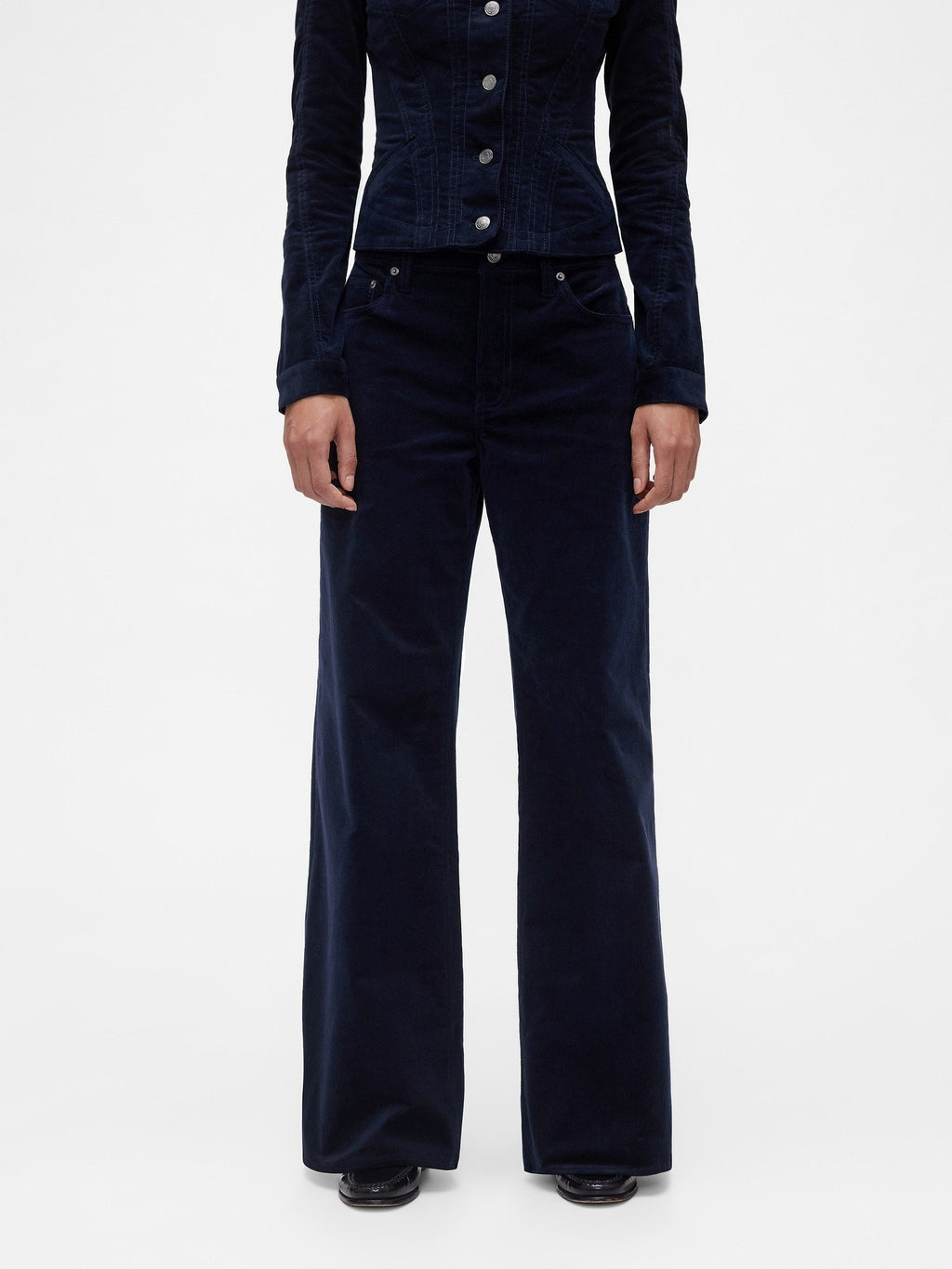 GAP GAPSTUDIO LOW RISE CORDUROY WIDE-LEG PANTS