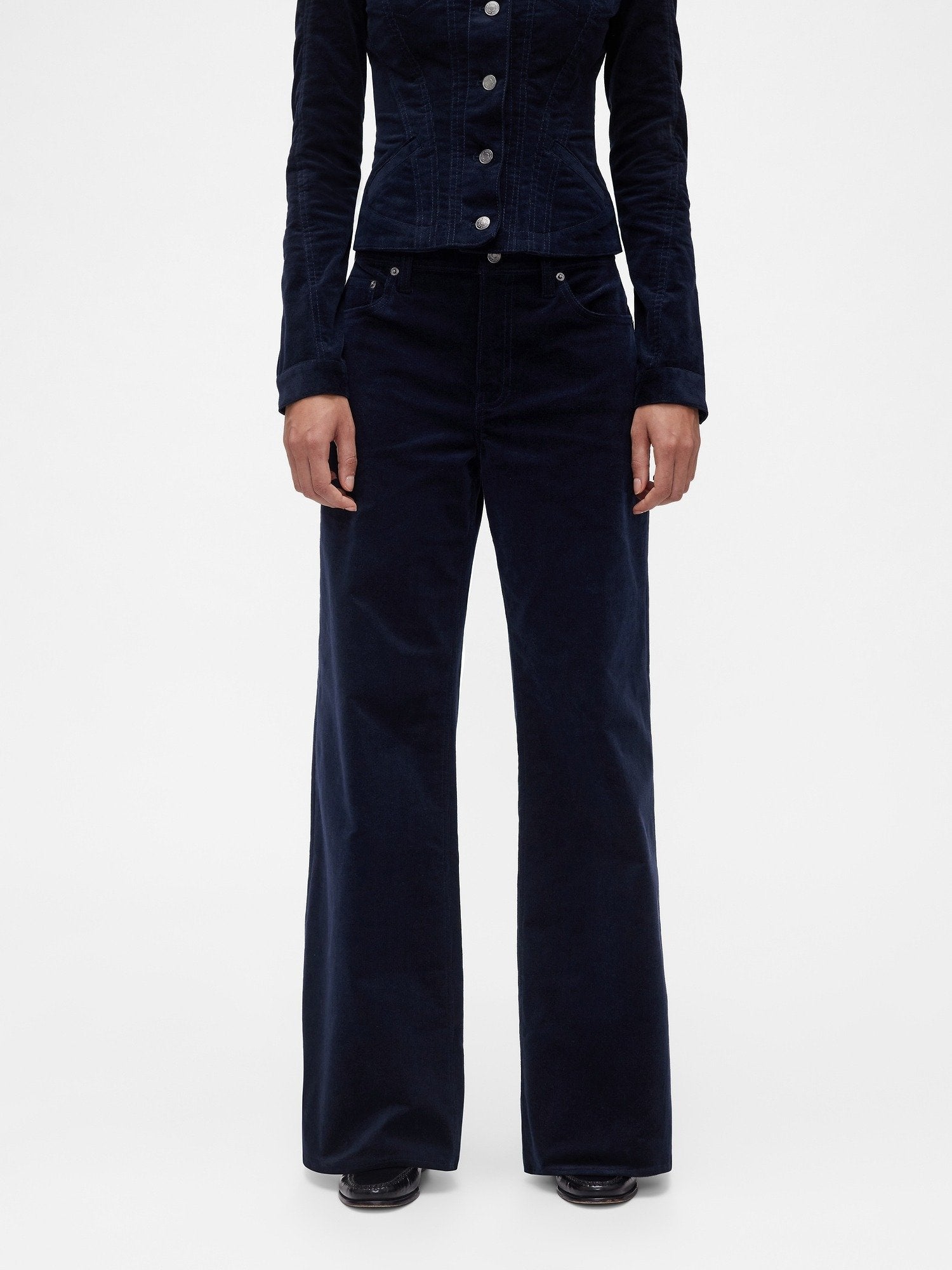 GAP GAPSTUDIO LOW RISE CORDUROY WIDE-LEG PANTS