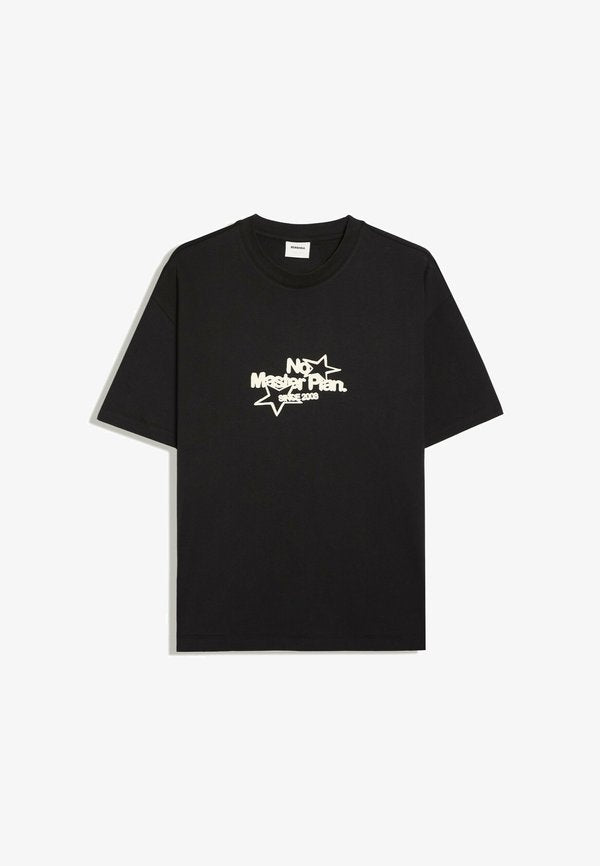 Bershka BOXY-FIT PRINTED - T-SHIRT - Print T-shirt - black