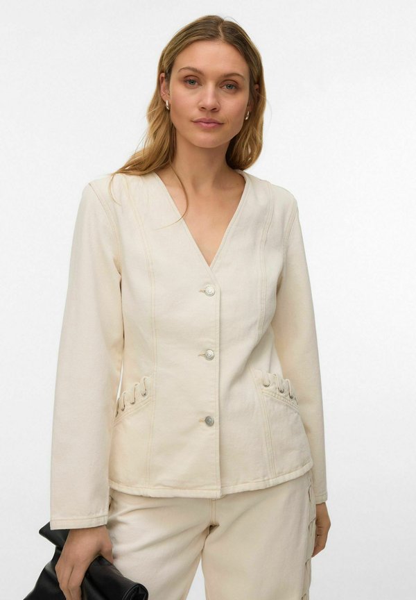 Vero Moda Denim VMLEVA Denim - Denim jacket - ecru