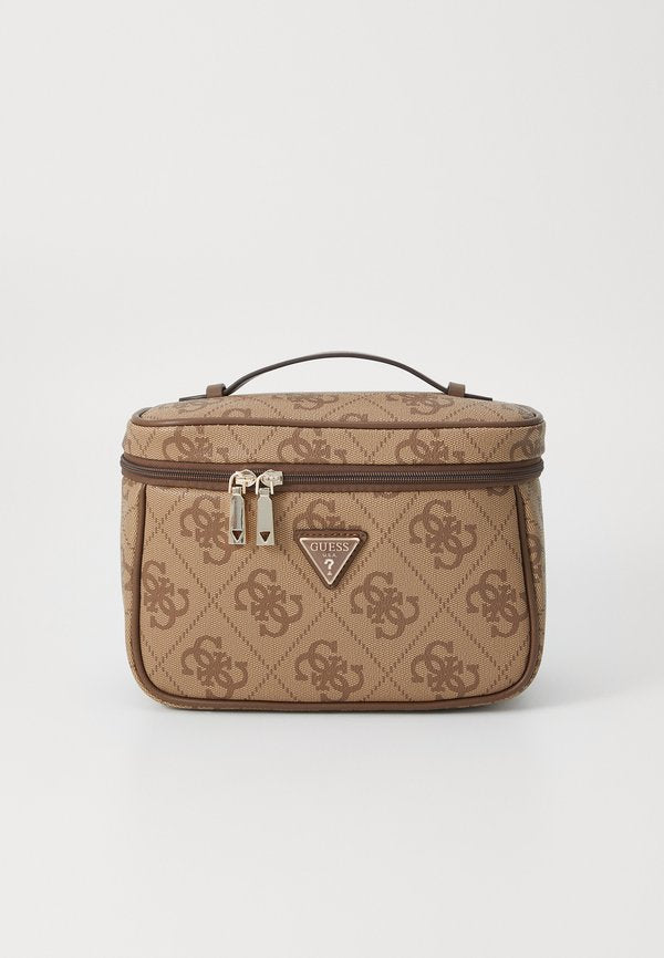 Guess BERTA TOILETRY TRAIN CASE - Wash bag - latte/brown