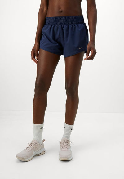 Nike Performance W NK ONE DF MR 3IN BR SHORT - Sports shorts - midnight navy/white
