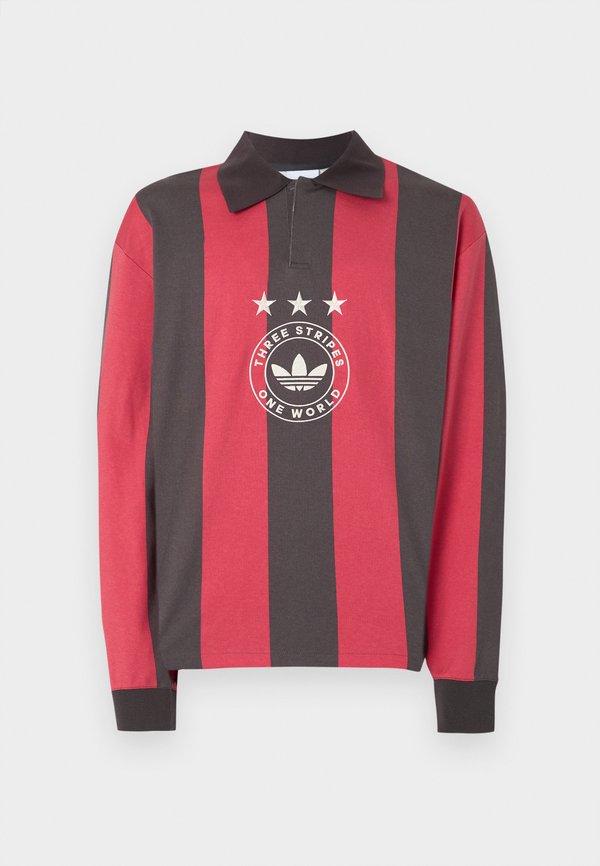 adidas Originals STRIPED - Long sleeved top - utility black/pure ruby