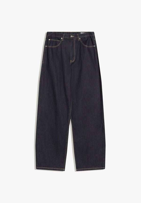 Bershka EMBROIDERED BARREL-LEG - Baggy Jeans - royal blue