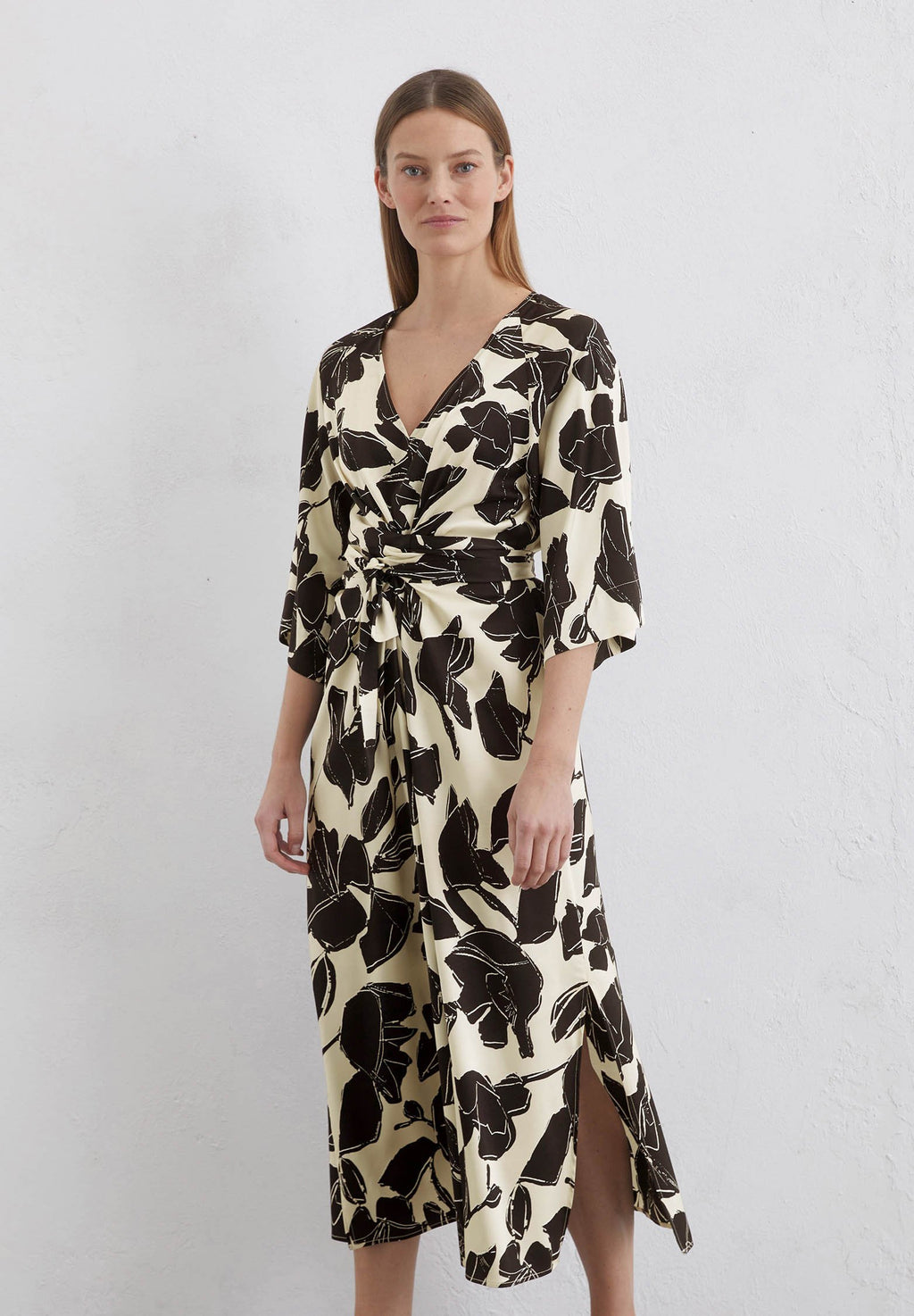 Marc O'Polo WRAP-STYLE LONG LENGTH MEDIUM RAGLAN SLEEVES PRINTED
