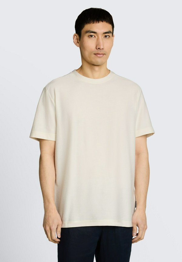 TOM TAILOR TOM TAILOR T-SHIRT T-SHIRT MIT OTTOMAN-STRUKTUR - Basic T-shirt - gardenia white
