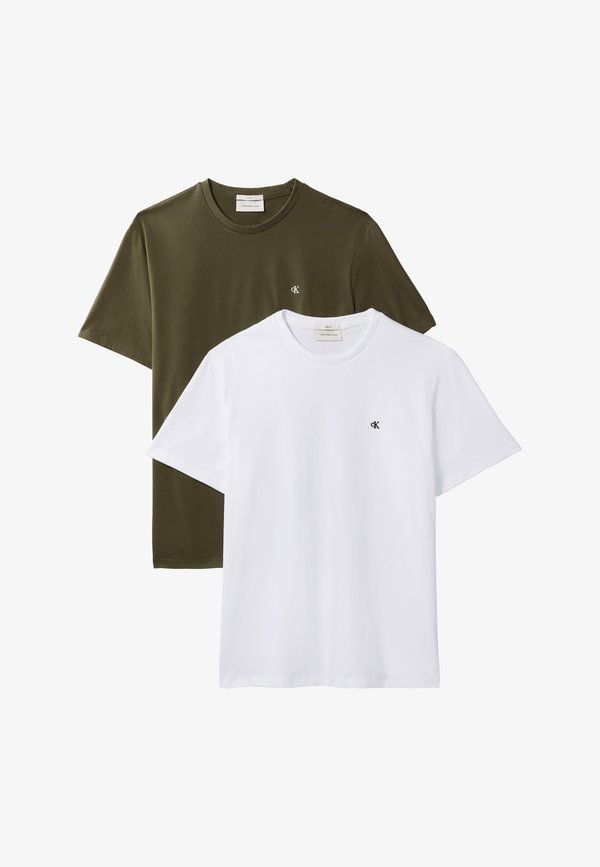Calvin Klein Jeans CLASSIC MONOGRAM TEE 2 PACK - Basic T-shirt - bright white/olive night