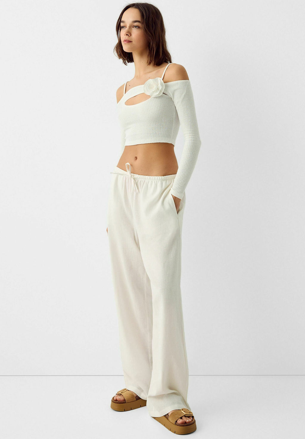 Bershka WITH FLORAL DETAIL AND SEAMS