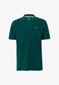 s.Oliver MIT STRUKTUR-STREIFEN UND OFFENEM KRAGEN - Polo shirt - tannengrün
