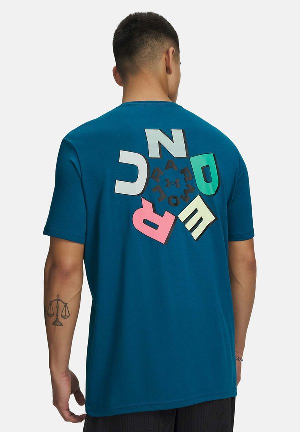 Under Armour RADIAL WORDMARK - Sports T-shirt - wham blue
