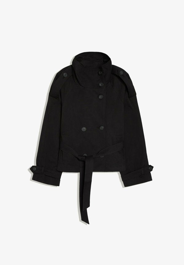 Bershka FUNNEL NECK TRENCH JACKET 00030200 - Summer jacket - black