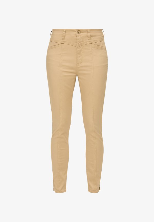s.Oliver ANKLE-HOSE SLIM FIT MID RISE LEG - Trousers - beige