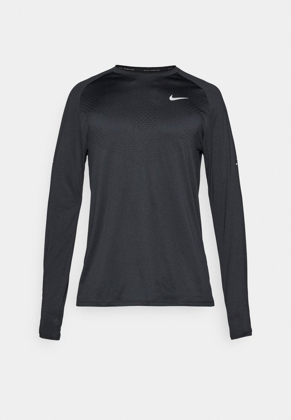 Nike Performance STRIDE - Long sleeved top - black/reflective silver-coloured