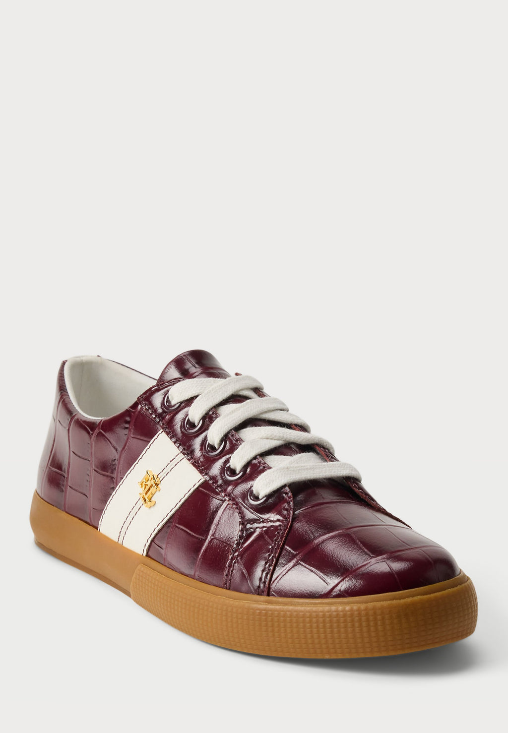 Lauren Ralph Lauren JANSON II CROC-EMBOSSED LEATHER SNEAKER