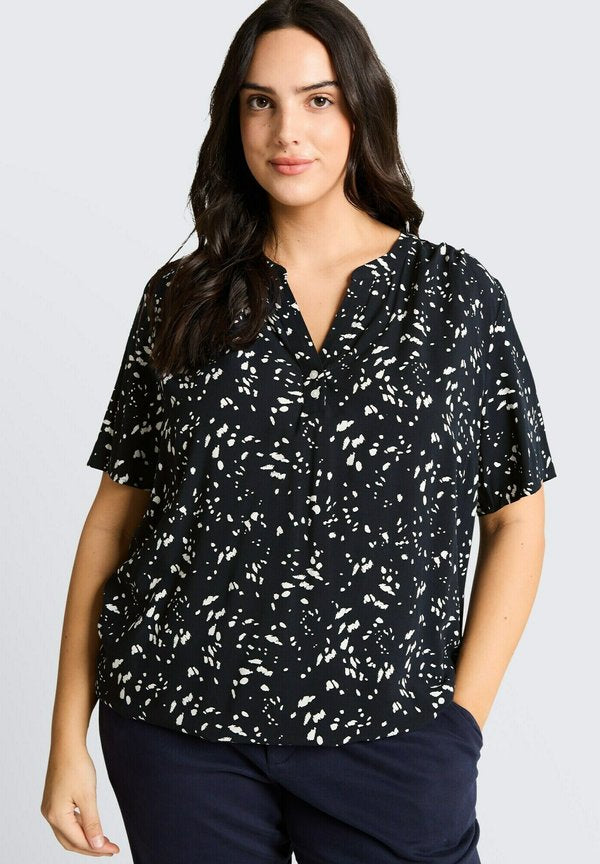 TOM TAILOR TOM TAILOR BLUSEN & SHIRTS PLUS SIZE - BLUSE MIT MUSTER - Blouse - navy dot