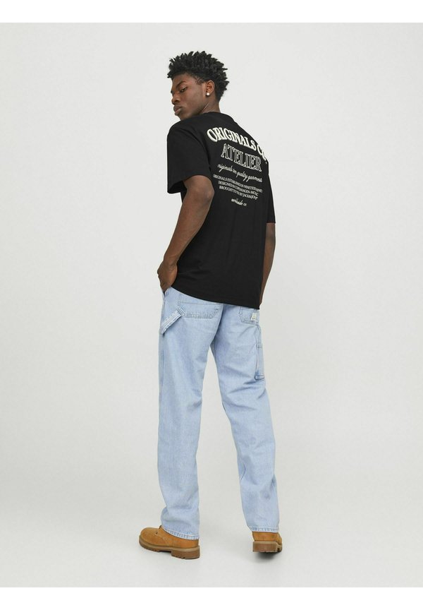 Jack & Jones JORSANTORINI TEE CREW NECK - Print T-shirt - black