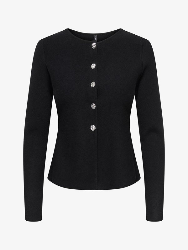 ONLY ONLMELLI ONECK BUTTON CARDI - Cardigan - black