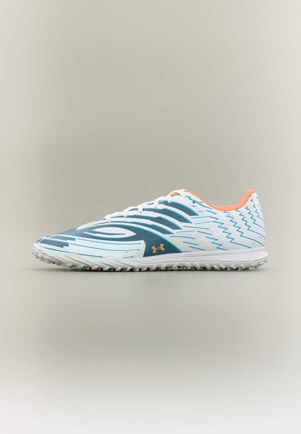 Under Armour SHADOW SELECT 4 TURF - Turf football boots - white/boundless blue/orange bloc