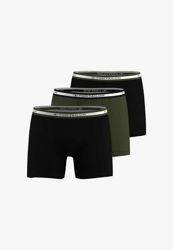 TOM TAILOR TOM TAILOR LONG-PANTS 3ER PACK - Boxer briefs - grün-dunkel-uni