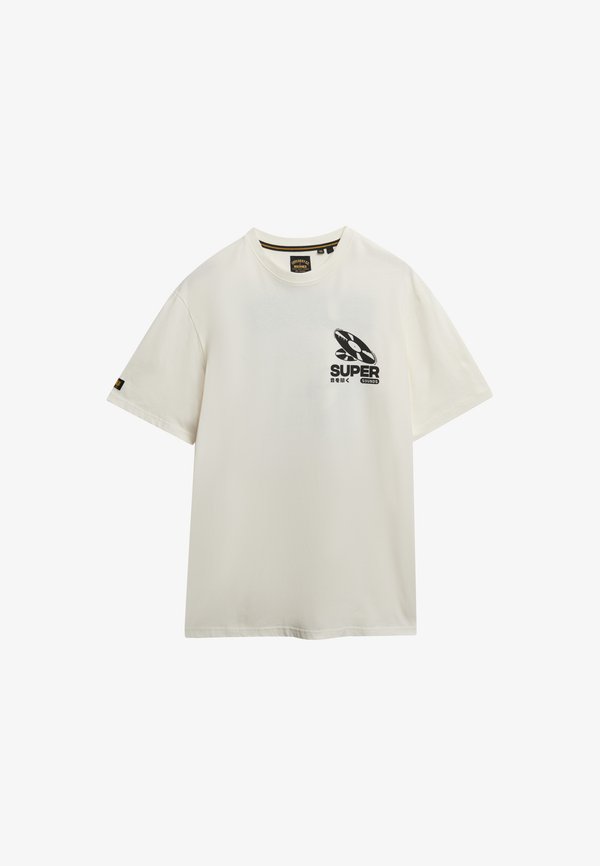 Superdry & Co RECORD LABEL - Print T-shirt - cream