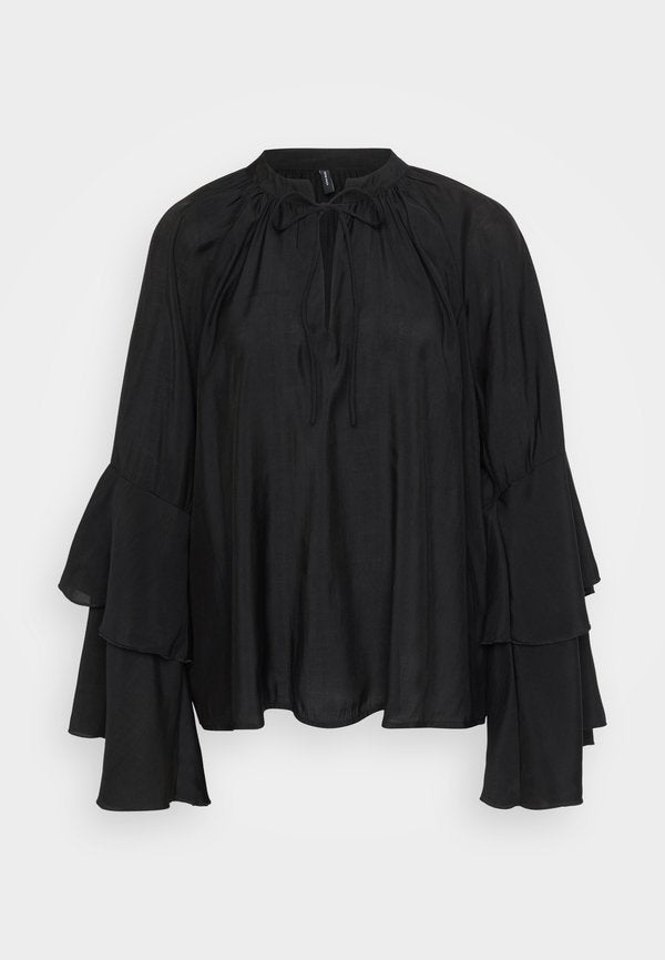 Vero Moda Tall VMCLARA FRILL DETAIL - Blouse - black