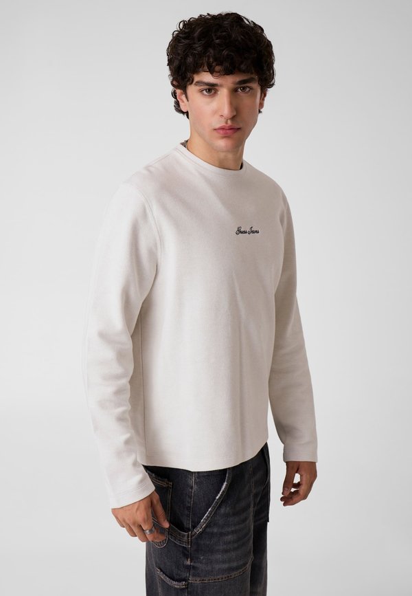 Guess LANGARM-LOGO-T-SHIRT - Long sleeved top - weiß