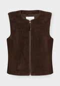 TOM TAILOR COSY VEST - Light jacket - java dark brown