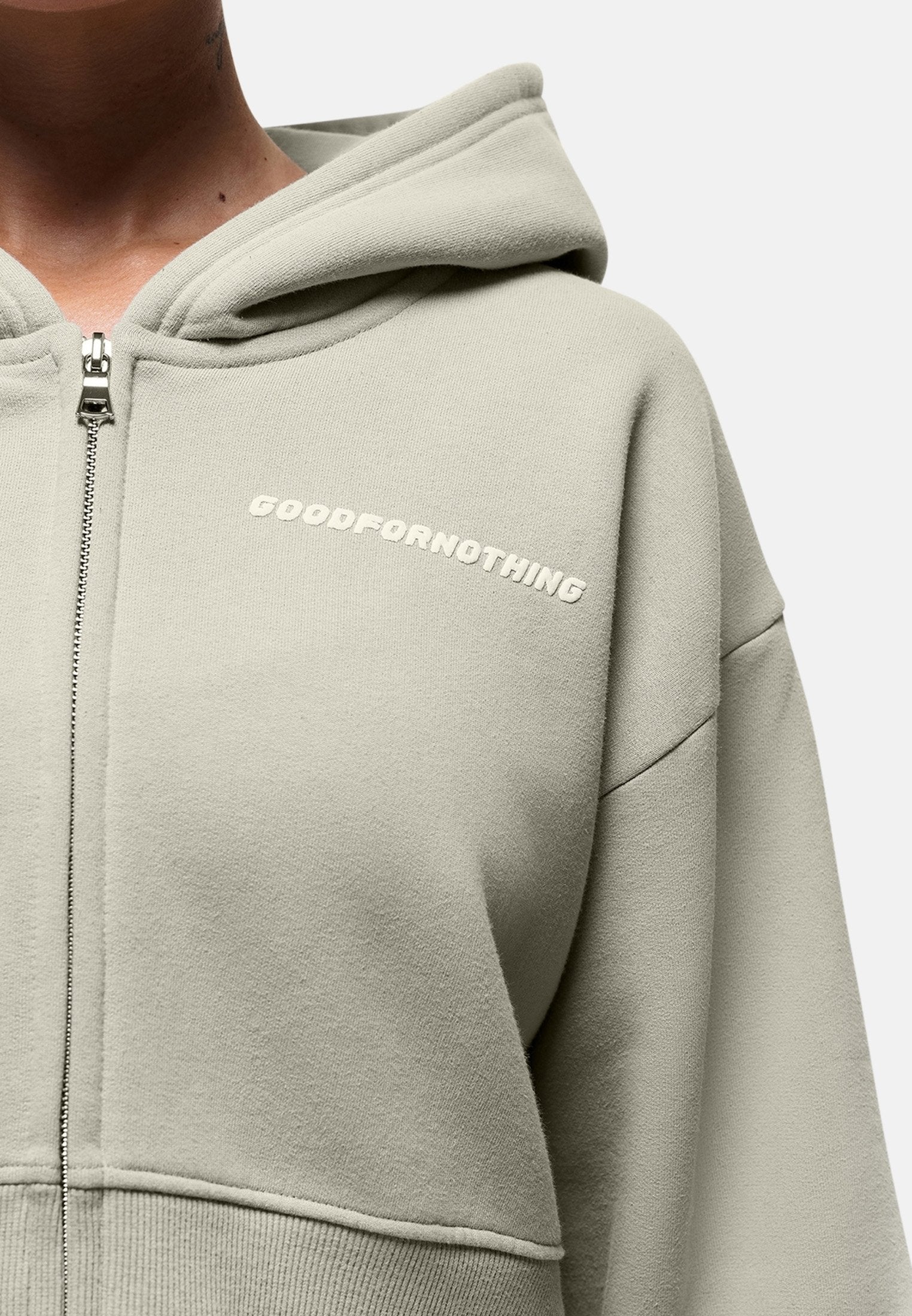 Good For Nothing  WASHED CROP ZIP HOODIE