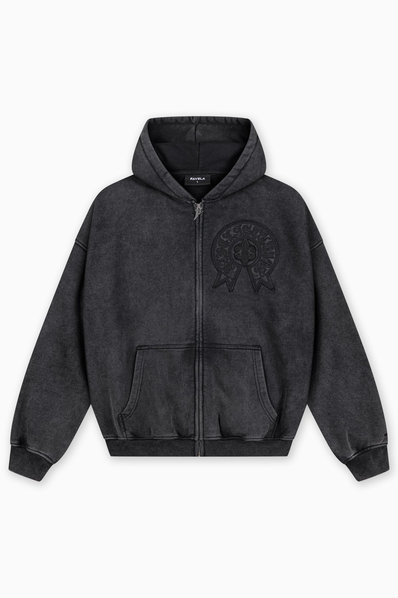 FAVELA GRADIENT PATCH WASHED BLACK FRONTZIP UNISEX