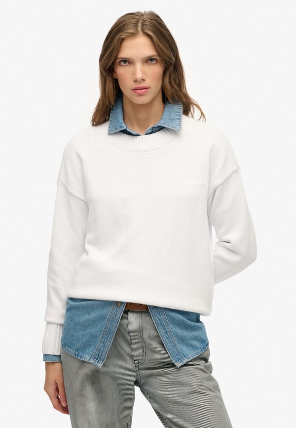 Superdry & Co ESSENTIAL CREW NECKLINE - Jumper - bright white