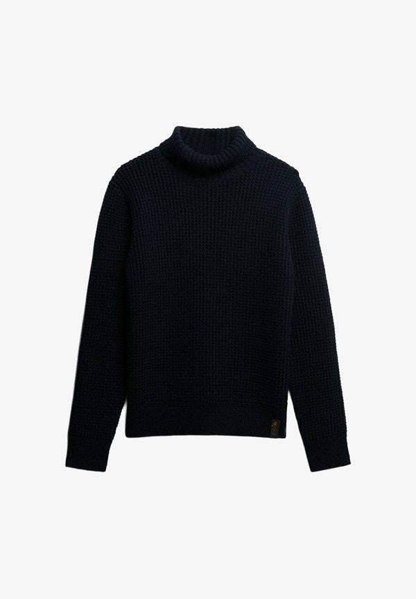 Superdry & Co THE MERCHANT STORE - TEXTURED ROLL NECK  - Jumper - navy