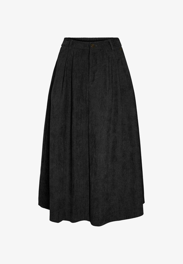 Vero Moda VMVIENNA High waist Corduroy Midi - A-line skirt - black