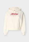 CURVE TEXTURED LOGO RELAXED DRAWSTRING HOODY Media 1