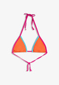 Bershka CONTRAST TRIANGLE BIKINI TOP - Bikini top - orange