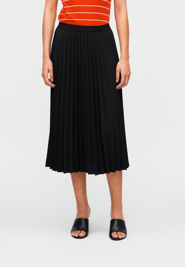 Tommy Hilfiger PLEATED TWILL MIDI SKIRT - Pleated skirt - black
